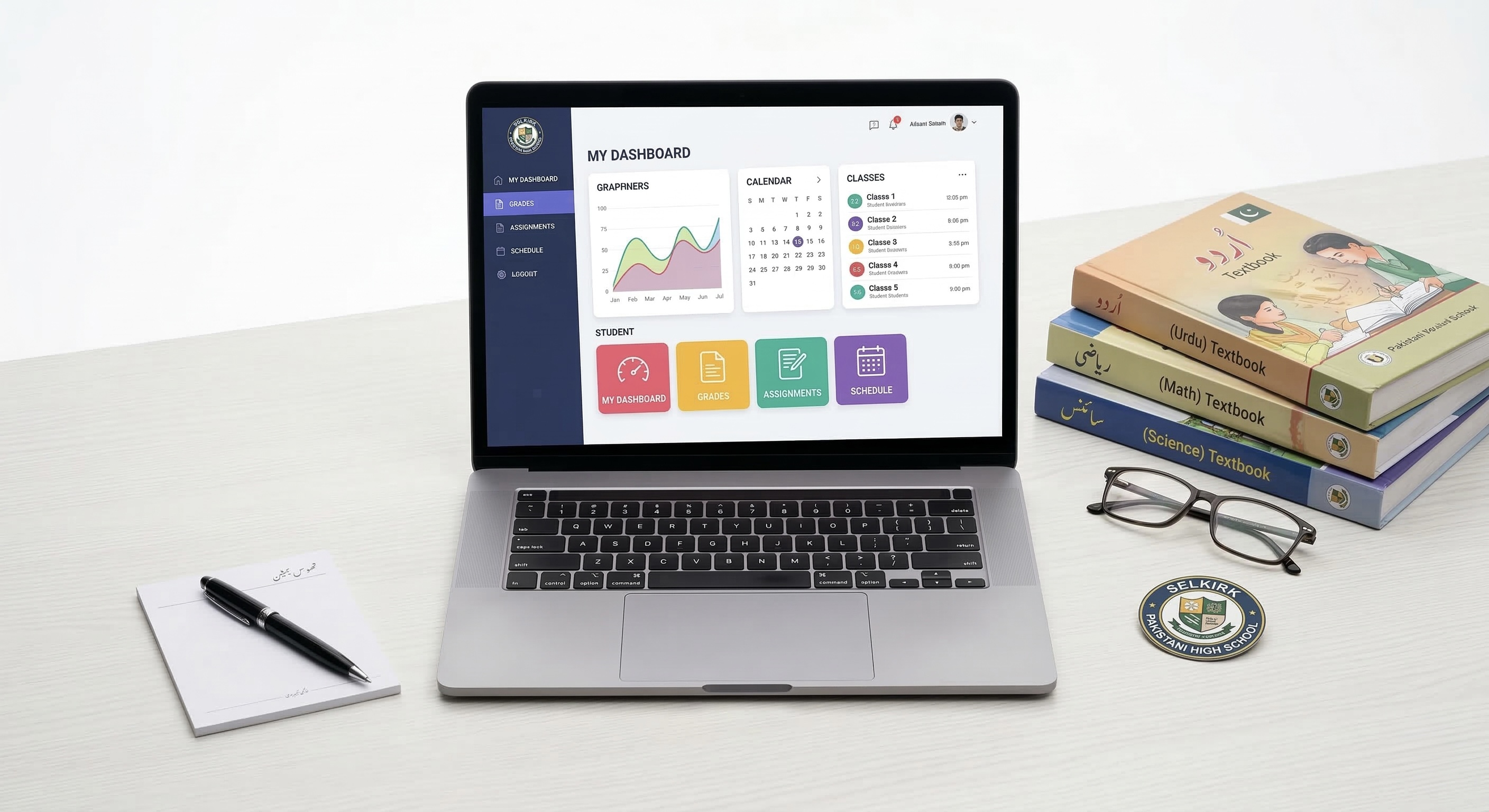 PakEducate dashboard on laptop for Lahore schools